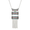 N-7376 Vintage silver color multi-crystal tassel pendant necklace for women gift jewelry