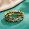 B-1034 Vintage Triangle Rhinestone Elastic Band Bracelet