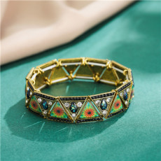 B-1034 Vintage Triangle Rhinestone Elastic Band Bracelet