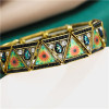 B-1034 Vintage Triangle Rhinestone Elastic Band Bracelet
