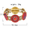 B-1036 Vintage color rhinestone elastic band knitted wristband women gift bracelet jewelry