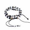 B-1038 Adjustable Braided Rope Acrylic Bead Bracelet Set