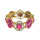 B-1040 Retro Style Silver Gold with Colorful Rhinestone Hollow Flower Shaped  Elastic Bracelet Jewelry