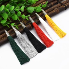 E-4932 10Pcs/Lot 6 Colors Cotton Thread Long Tassel Charm Pendants For Necklace & Earrings Jewelry Making Findings