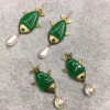 E-5825 Cute Pearl Tassel Green Acrylic Fish Drop Earrings for Women Girl Summer Party Jewelry Gift