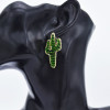 E-5830 Fashion Cute Crystal  Green Acrylic Cactus Shape Drop Earrings for Women Girl Summer Party Jewelry Gift
