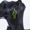 E-5830 Fashion Cute Crystal  Green Acrylic Cactus Shape Drop Earrings for Women Girl Summer Party Jewelry Gift