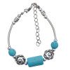 B-1045 Geometry Style Green Beads Adjustable Chain Bracelet for Woman