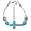 B-1045 Geometry Style Green Beads Adjustable Chain Bracelet for Woman