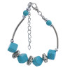 B-1045 Geometry Style Green Beads Adjustable Chain Bracelet for Woman