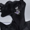 E-5831 Gold/Silver Multilevel Three-dimensional Butterfly Crystal Earrings Women Gift Jewelry