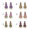 E-5832 Indian Pattern Rhinestone Pearl Tassel Dangle Earrings