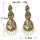 E-5833 Indian Pattern Rhinestone Pearl Tassel Drop Dangle Earrings