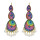 E-5833 Indian Pattern Rhinestone Pearl Tassel Drop Dangle Earrings