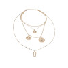 N-7384 Multilayers Gold Chain Figure Coin Pendant Necklaces & Pendant Bohemian Jewelry Gift