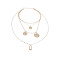 N-7384 Multilayers Gold Chain Figure Coin Pendant Necklaces & Pendant Bohemian Jewelry Gift