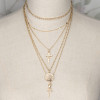 N-7385 Multilayers Gold Chain cross rose flower coin Pendant Necklaces & Pendant Bohemian Jewelry Gift