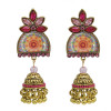 E-5837 6 Color Jhumki Gold with Multicolor Crystal  Beads Bell Tassel Jhumka Earrings for Women
