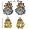 E-5838 Indian Multicolor Crystal  Beads Bell Tassel Jhumka Earrings for Women