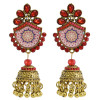 E-5838 Indian Multicolor Crystal  Beads Bell Tassel Jhumka Earrings for Women