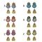 E-5838 Indian Multicolor Crystal  Beads Bell Tassel Jhumka Earrings for Women