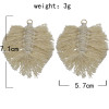 E-5840 1pairs Bohemian multi-color Silk cotton Knot Leaf Leaf Earrings Women's DIY leaves tassel Earrings