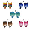 E-5640   1 pairs Bohemian Six Color Silk cotton Knot Leaf Earrings Women's DIY Tassel Earrings