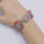 B-1049 Fashion Retro Style Colorful Rhinestone Butterfly pattern Flower Shaped Elastic Bracelet Jewelry