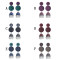 E-5844 6 Color Jhumki Silver with Multicolor Enamel  Beads Bell Tassel Jhumka Earrings for Women