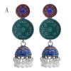 E-5844 6 Color Jhumki Silver with Multicolor Enamel  Beads Bell Tassel Jhumka Earrings for Women