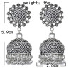 E-5845 Vintage ethnic style Gold Silver alloy long tassel bell bead Jhumka Earrings for Women