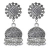 E-5845 Vintage ethnic style Gold Silver alloy long tassel bell bead Jhumka Earrings for Women