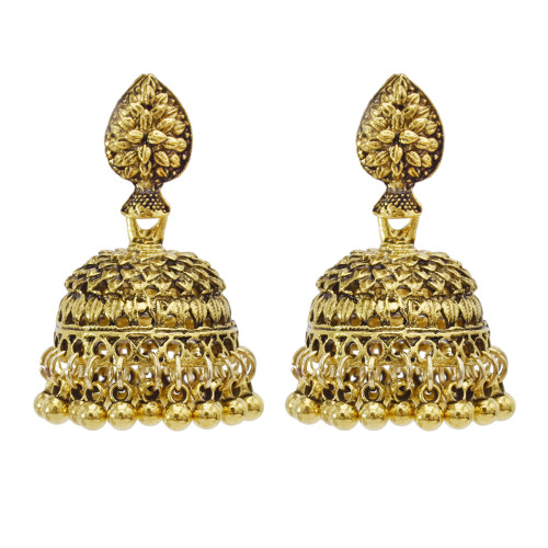 E-5846 Indian Jhumka Earrings for Women Vintage Silver Gold Metal Bells Tassel Earring Ethnic Party Jewelry