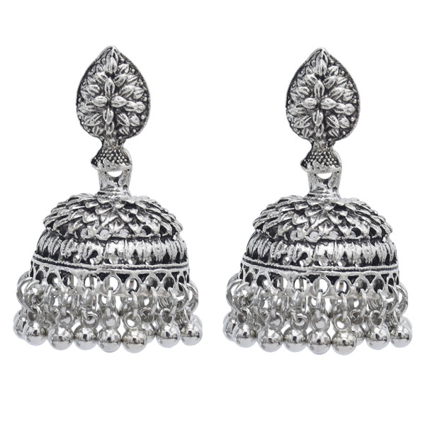 E-5846 Indian Jhumka Earrings for Women Vintage Silver Gold Metal Bells Tassel Earring Ethnic Party Jewelry