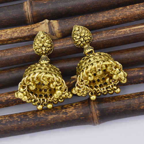E-5846 Indian Jhumka Earrings for Women Vintage Silver Gold Metal Bells Tassel Earring Ethnic Party Jewelry