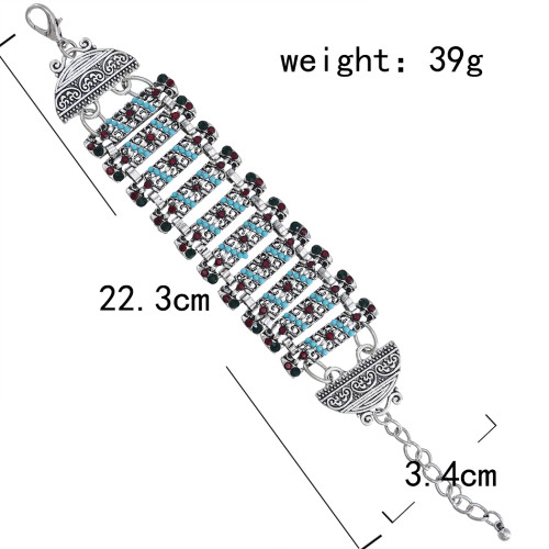 B-1050 Adjustable Section Rhinestone Retro Bracelet Charm Bracelet