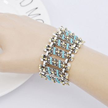 B-1050 Adjustable Section Rhinestone Retro Bracelet Charm Bracelet