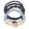 B-1051 4Pcs/Set Boho Style Beaded Adjustable Bracelets For Women Charming Jewelry Accessory