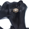 E-5851 Vintage gold long eyelashes crystal color stone eyes earrings party jewelry earrings