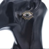 E-5851 Vintage gold long eyelashes crystal color stone eyes earrings party jewelry earrings