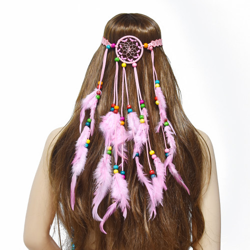 F-0776 Fashion Handmade Ethnic Feather Hairbands Women Boho Hairband Hair Accessory