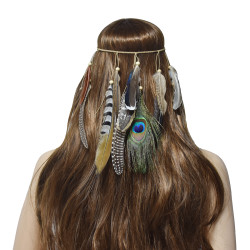 F-0778 Fashion Bohemian Hippie Headband Dreamcatcher Feather Headdress Fashion Peacock Feather Headbands Hair Accessories