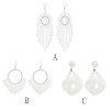 E-5862 Fashion elegant white pearl tassel earrings urban party women gift jewelry