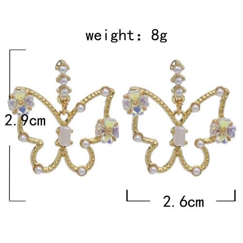 E-5863 Fashion Rhinestone Butterfly studs Earrings for Women Wedding Party Jewelry Gift