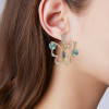E-5863 Fashion Rhinestone Butterfly studs Earrings for Women Wedding Party Jewelry Gift
