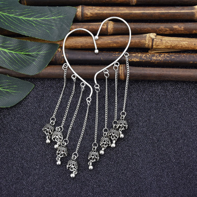 E-5864 Fashion Ethnic Long Jhumka Earrings Indian Jewelry Gypsy Bell Tassel Women Statement Afghan Egypt Turkish Earrings Jewelry