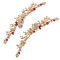 F-0781 Golden Pearl Rhinestone Butterfly Hair Ornament Headdress Earring Set