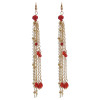 F-0781 Golden Pearl Rhinestone Butterfly Hair Ornament Headdress Earring Set