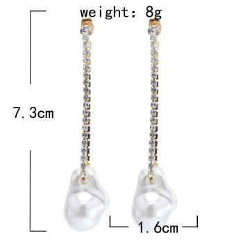 E-5866 Fashion summer Rhinestone Imitation pearls tassel Earrings for Women Wedding Party Jewelry Gift
