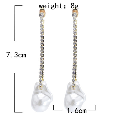E-5866 Fashion summer Rhinestone Imitation pearls tassel Earrings for Women Wedding Party Jewelry Gift